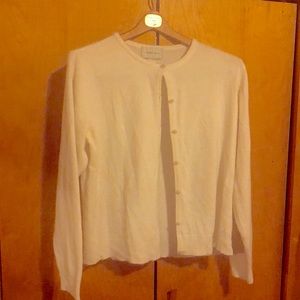 Vintage Lemon Grass Sweater White with Buttons-soft and cozy!